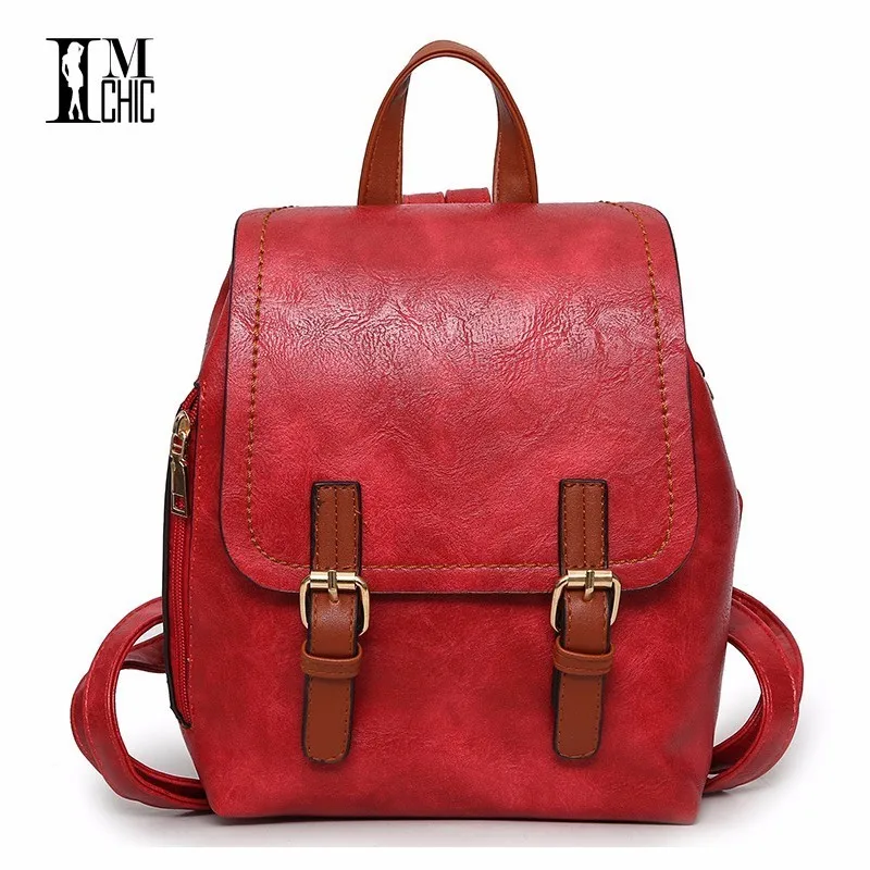 

2018 A/W Quality Pu leather Vintage women backpacks Girls Gifts Student School mochilas de mujeres Female black patrulha canina