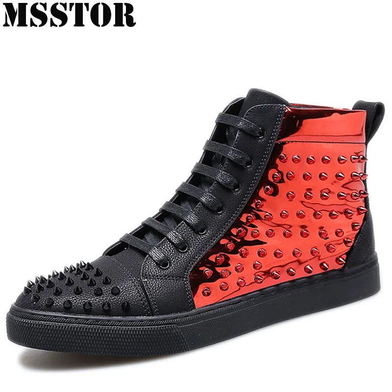 

MSSTOR Men's Skateboarding Shoes Genuine Leather Casual Fashion Walking Shoes Man Brand Athletic Height Increasing Male Sneakers