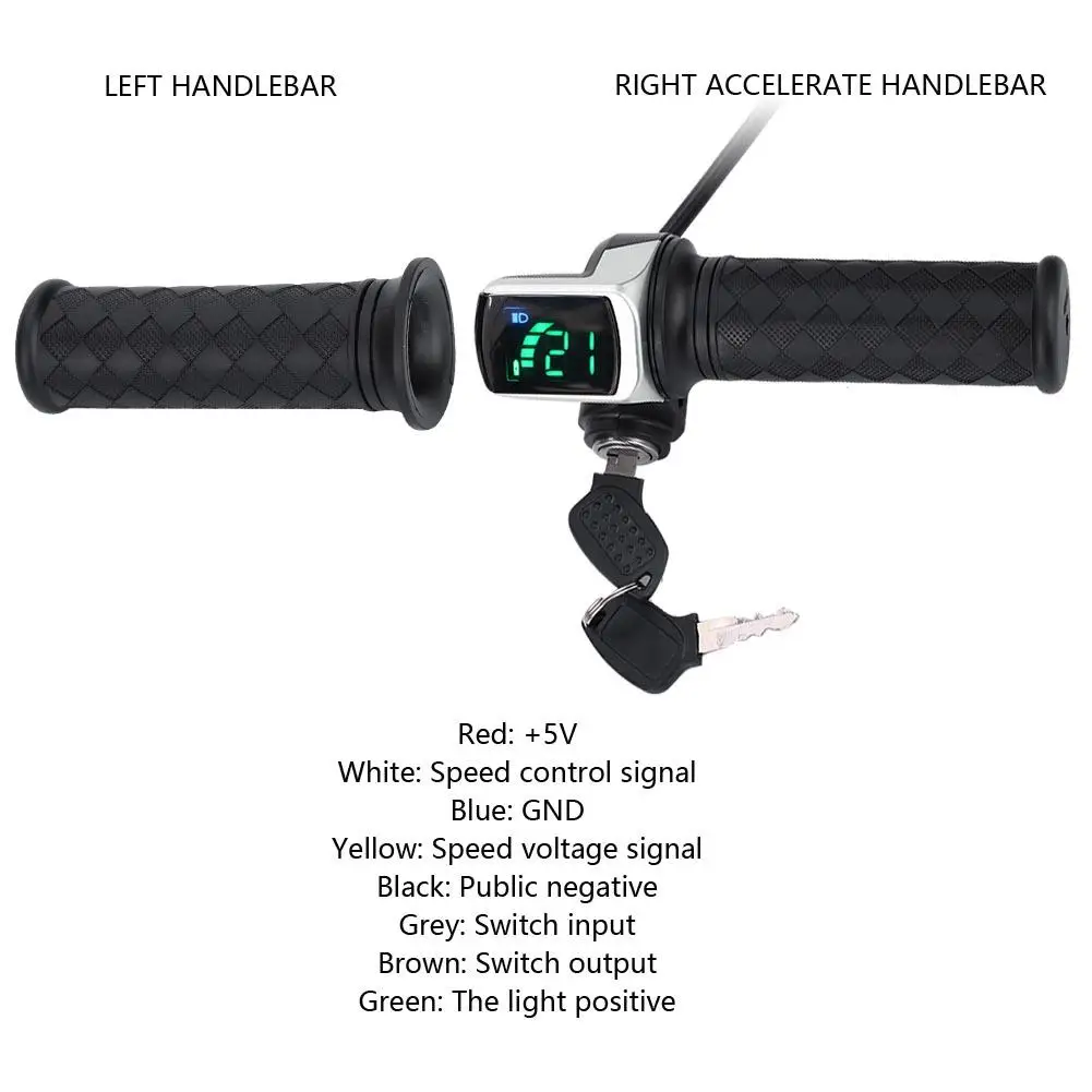 Clearance E-bike Throttle with LCD Display Electric Scooter Control Handlebar Black Thumb Speed Throttle Grips with Lock Switch Indicator 2 Clearance E-bike Throttle with LCD Display Electric Scooter Control Handlebar Black Thumb Speed Throttle Grips with Lock Switch Indicator 2