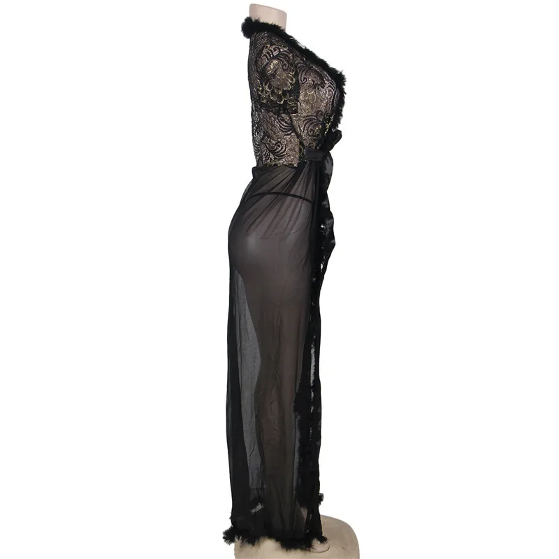 Женское белье Femme Sexy Erotique комбинация большого размера черный короткий рукав выдалбливают кружево Intimo Sexy Dessous с стринги R80068