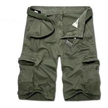 Летние армейские зеленые брюки на талии Пять Брюки Шорты хлопковые мужские брюки с несколькими карманами