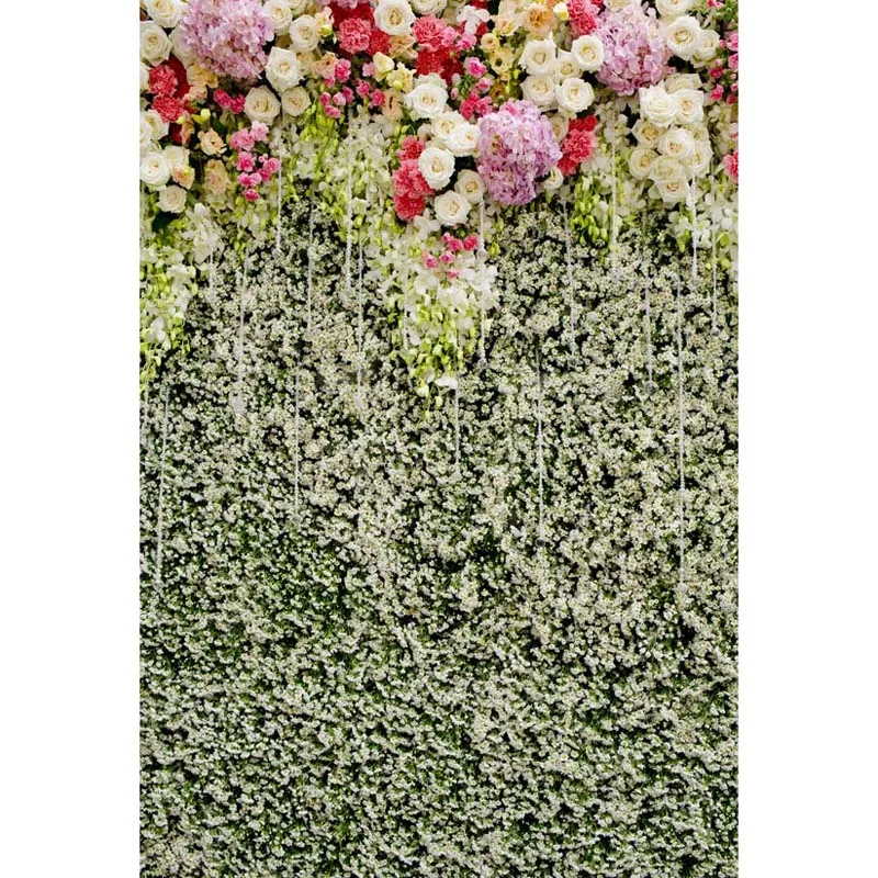 

8 ft Vinyl cloth print colorful flowers photography backdrops for newborn wedding photo studio portrait background S-1358