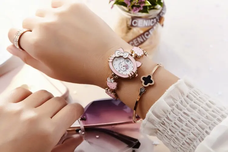 Hello kitty Новинка 2019 года relojes детские часы с рисунком из мультфиломов модные детские милые нержавеющая сталь кварцевые часы девушка