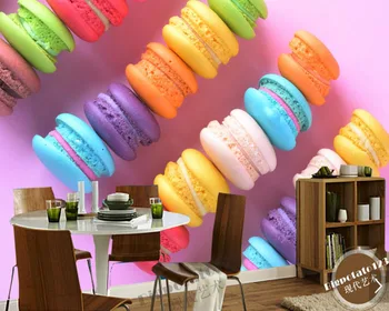 

Papel de parede Cookie Macaron Food 3d wallpaper for living room kitchen wall papers home decor Dessert shop restaurant cafe bar