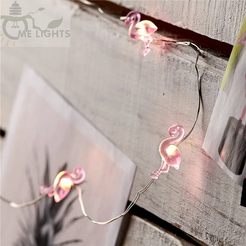 

10ft 30 Pink Flamingos String Lights Tropical Themed Fariy Strung Light for Summer Birthday Bed Beach Wedding DIY Parties Decro