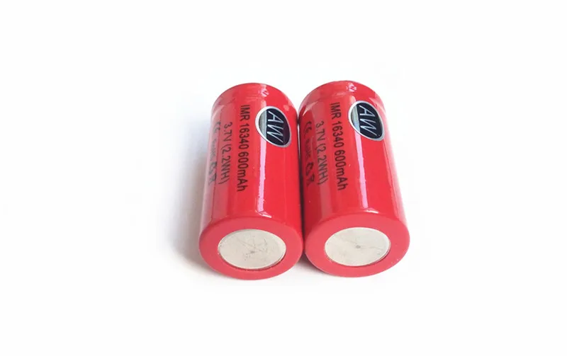 Высококачественные 16340 IMR li ion 600mah 3 7 V 2.2WH перезаряжаемые батареи (бесплатное