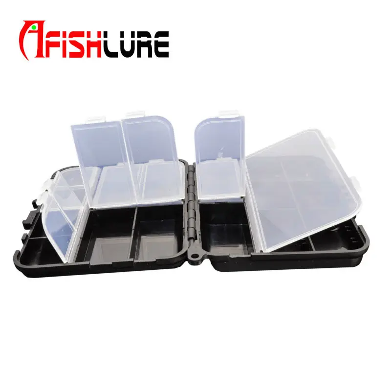 

Practical Double Layer Lure Box 12cmX10cmx3.4cm Hard Plastic Fishing Bait Case Fishing Tackle Tool Container