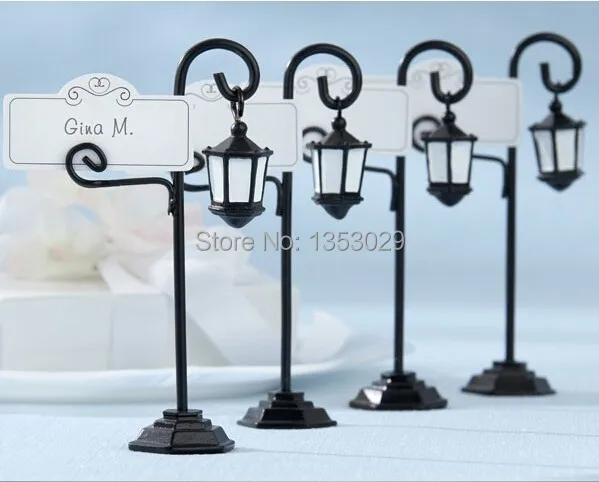 

Free Shipping 12pcs Street Light Place Card Holder Wedding Table Card Holders Wedding Party Centerpieces Decoracao Casamento