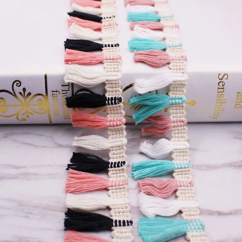 10yards/lot DIY accessories lace Ribbon tassel cotton tassels trimming fringes for sewing table cover clothes curtain decoration 10yards/lot DIY accessories lace Ribbon tassel cotton tassels trimming fringes for sewing table cover clothes curtain decoration