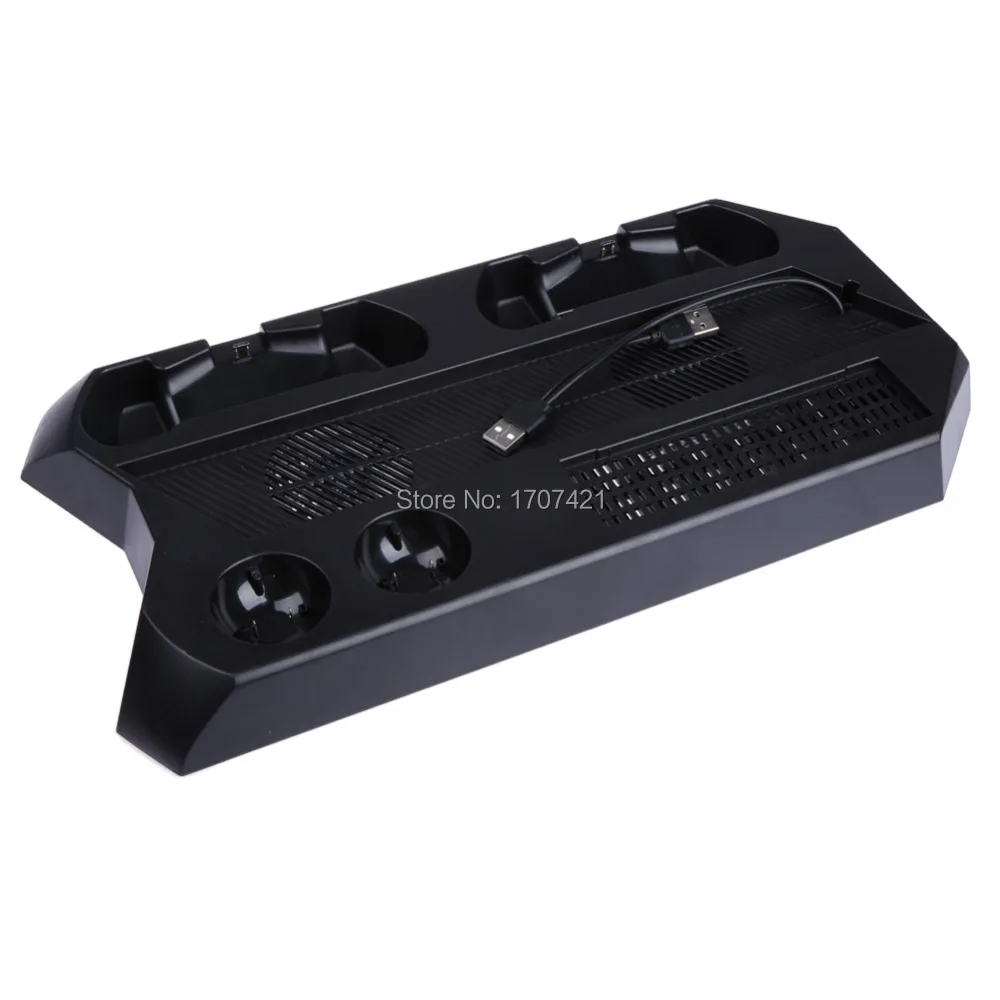 PS4 Pro Vertical Stand Cooling Fan for PS4 Pro Dual Controller Gamepad Charging Stand Holder for PS4 Pro for PS VR Game Controller Console (4)