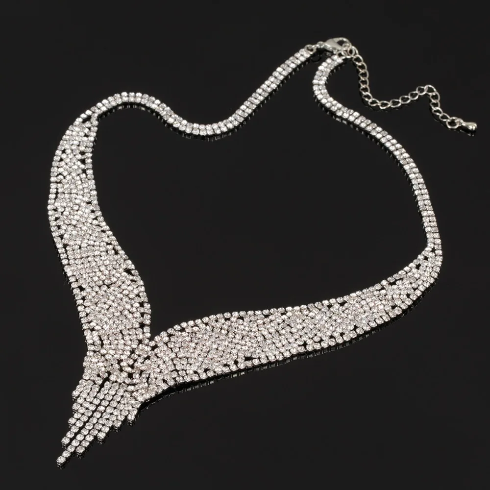 Трендовые массивные ожерелья с кристаллами, подвески для женщин, хорошее ювелирное изделие, многослойная цепочка, стразы, ожерелье, украшения коларес N309