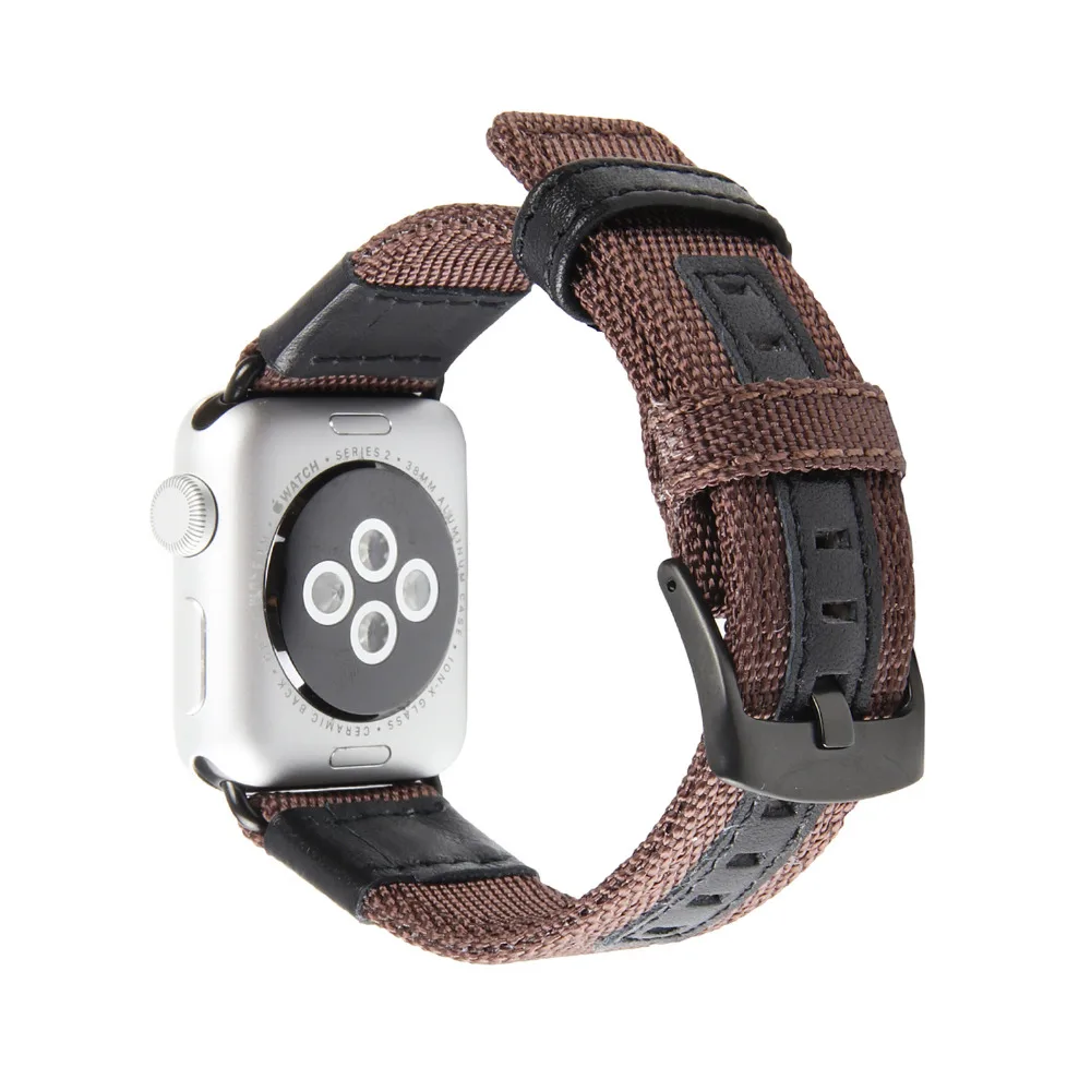 Холщовый кожаный ремешок для Apple Watch band нейлоновый браслет apple watch 5 4 3 44 мм/40 мм iwatch