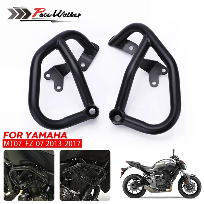 

Blck Motorcycle Engine Bumper Guard Crash Bars Protector Steel For YAMAHA MT07 MT-07 2013-2016 FZ07 FZ-07 2015-2016 2015 2016