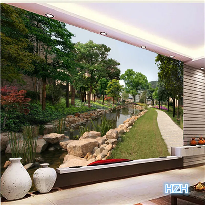 

beibehang Large custom wallpaper landscape living room TV sofa background wall three - dimensional space decorative painting