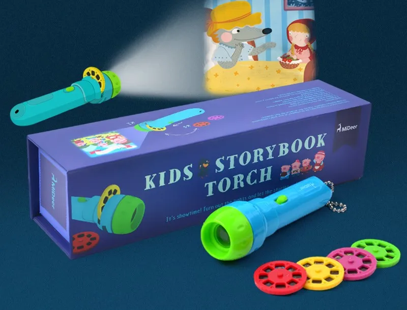 

Mini Projector Torch Educational Light-up Toys for Children Kids Develop Play Sleeping Stories Perform Set Child Gift