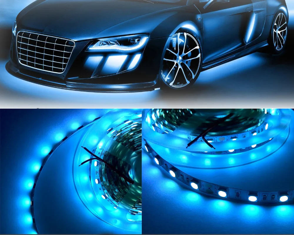 buy MARSWALLED 5M Cyan Ice Blue 5050SMD LED Strip Light Non waterproof 470nm 490nm Wave Length for Car Room Kitchen Office Seasonal