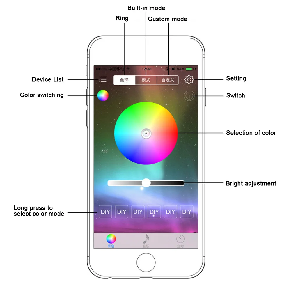 5 в 1 12 в звук активная неоновая подсветка для салона автомобиля RGB светодиодный свет салона автомобиля Многоцветный Bluetooth телефон контроль атмосферный свет