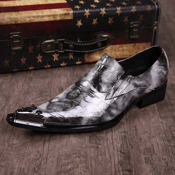 

Plus Size New Arrival Pointed Toe Slip on Man Banquet Loafers Patent Leather Wedding Party Men's Modern Shoes For Male SL266