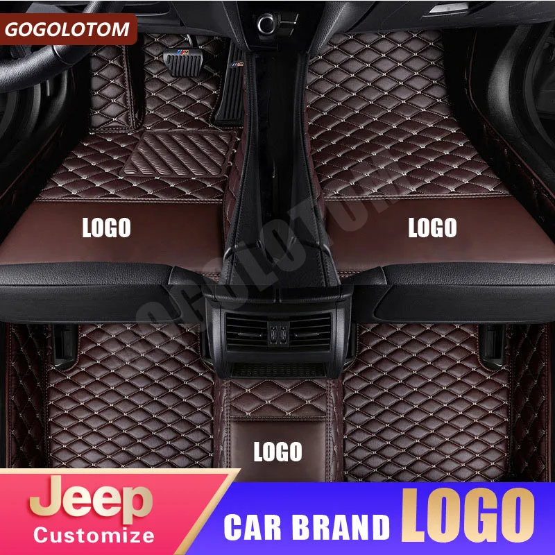 

custom car floor mats Luxury Leather for Jeep Renegade Cherokee Grand Wrangler Commander Compass Patriot auto accessories