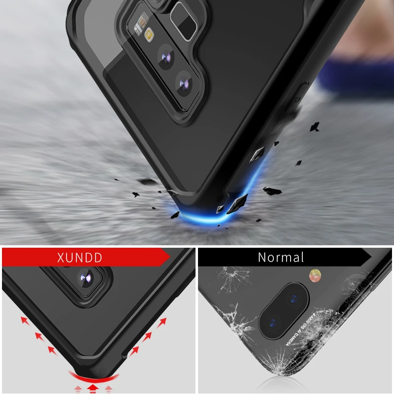 XUNDD Премиум прозрачный тонкий чехол для телефона samsung Note 9 с кольцом-держателем, силиконовый защитный чехол Note9 с ремешком Beetle