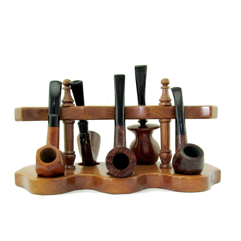 Solid Wood 5pcs Smoking Pipe Rack Stand Smoking Pipe Holder