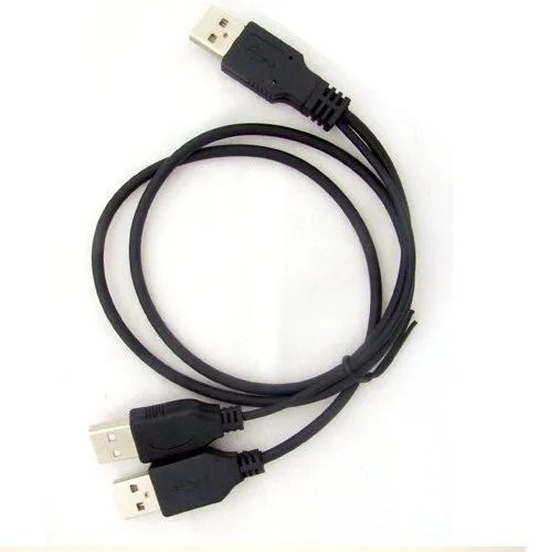 Черный 70 см мобильный жесткий диск кабель привод линии данных Мощность USB 2.0 Три Мужской 3A HDD Y кабель, бесплатная доставка