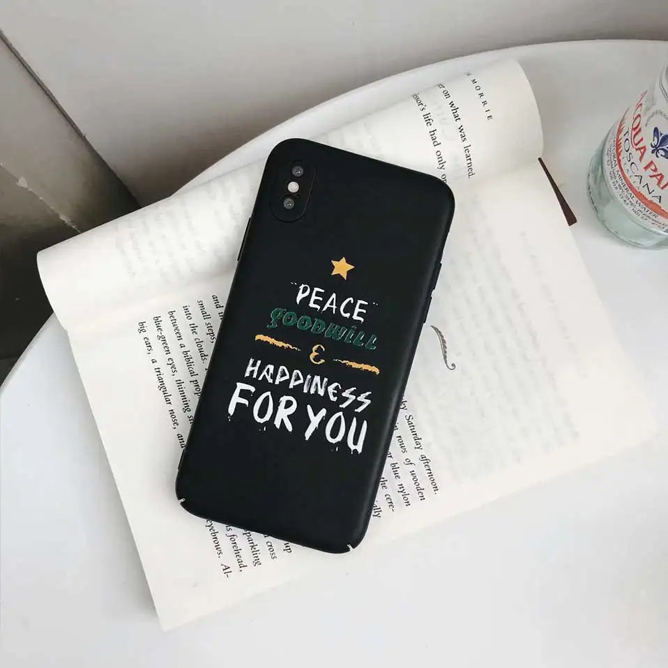 Ультра-тонкий жесткий корпус простые буквы для iphone 6 6S 7 8 плюс задняя крышка Funda X