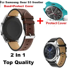 2 в 1 ремешок для samsung gear S3 Frontier Band кожаный ремешок для часов браслет+ защитный чехол для samsung gear S3 Frontier чехол