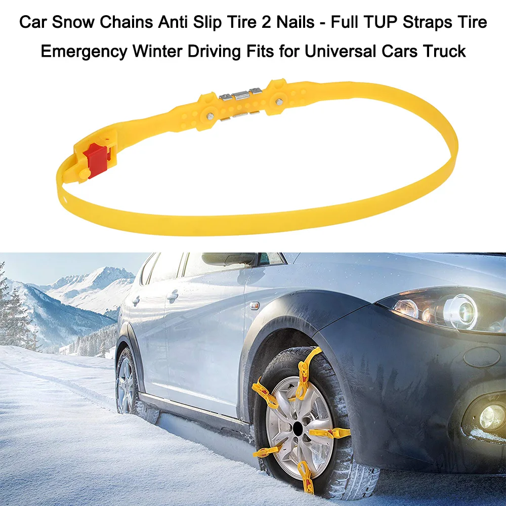 Anti Slip Tire 2 Nails Full TUP Straps Tire Car Snow Chains Emergency Winter Driving Fits for