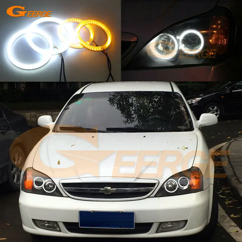 

For Chevrolet Epica 2004 2005 2006 Excellent Ultra bright Dual Color Switchback smd LED Angel Eyes Halo Rings kit