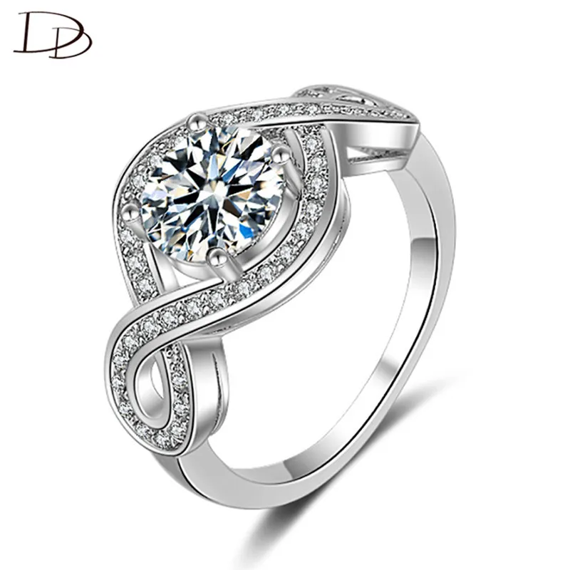 

DODO Luxurious AAA Zircon Wedding Rings For Women High Quality Silver Color Fashion Vintage Bague Femme Anel Wholesale DD198