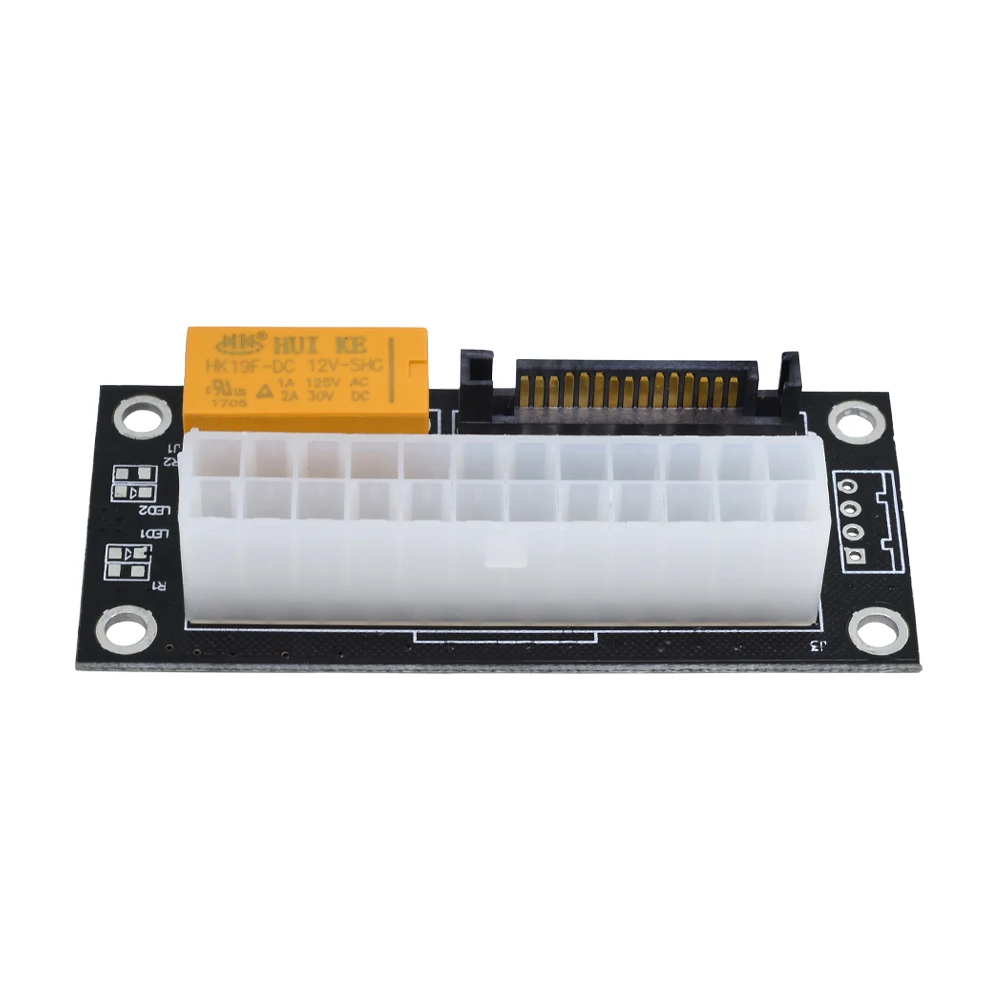 TISHRIC Add2psu Dual Psu Adapter For Btc Mine 24Pin ATX 15Pin SATA Molex Connector Power Supply Sync Starter Extender Cable Card