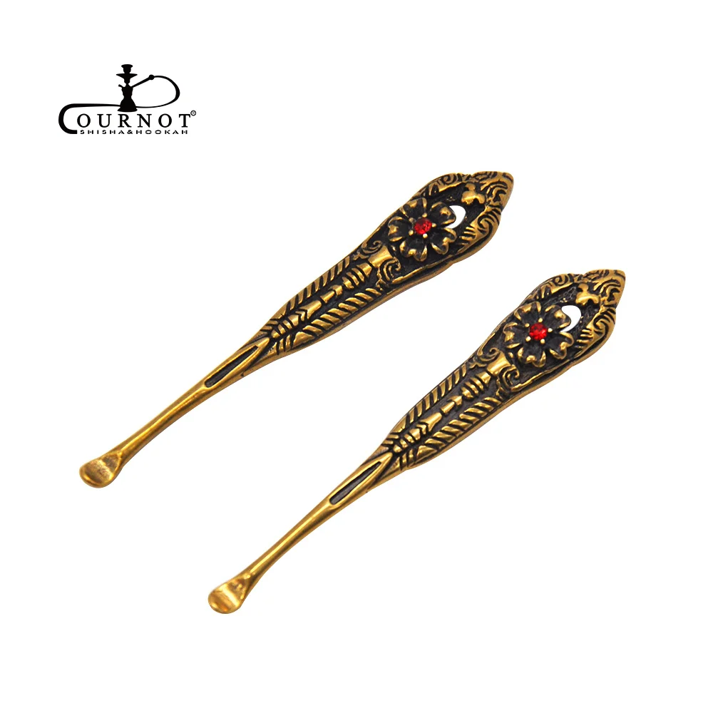 

Luxury Brass Pharaoh's Pattern Metal Snuff Spoon Sniffer Snorter Powder Hoover Hooteer Snuff Tobacco Pipe Shovel