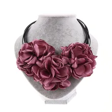 1 шт. модное богемное тканевое ожерелье-чокер с розами винтажное женское массивное ожерелье Новое поступление ювелирных изделий
