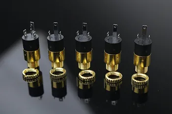 

Free shipping 5pcs PJ-392 headphone jack 3.5MM audio video socket 3.5 stereo belt nut plating gold Technology Y