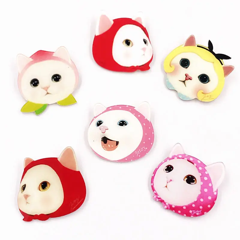 

1Pcs Cute Cartoon Animal Cat Acrylic Brooch Clothes For Women Badge Icons On The Backpack Brooches Pins Kids Gift
