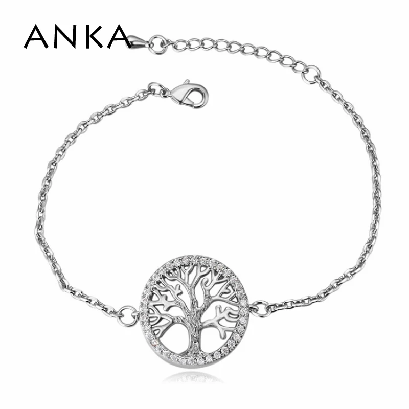 

ANKA new luxury link chain tree of life bracelets & bangles made with cubic zircon for women fashion jewelry gifts #25866