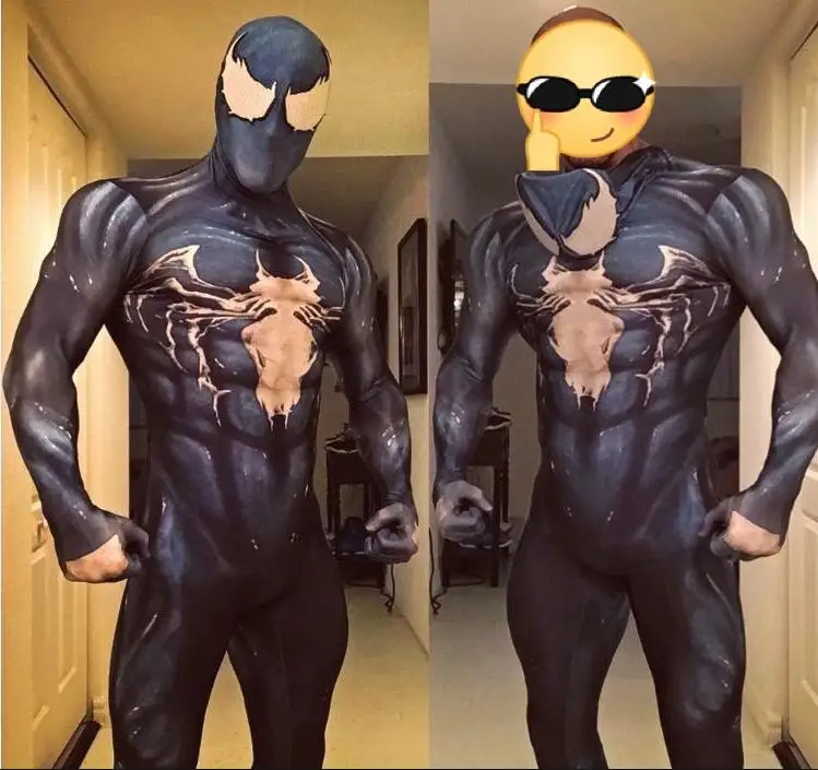 Костюм Веном персонализированный костюм для косплея Symbiote с 3D принтом зентай