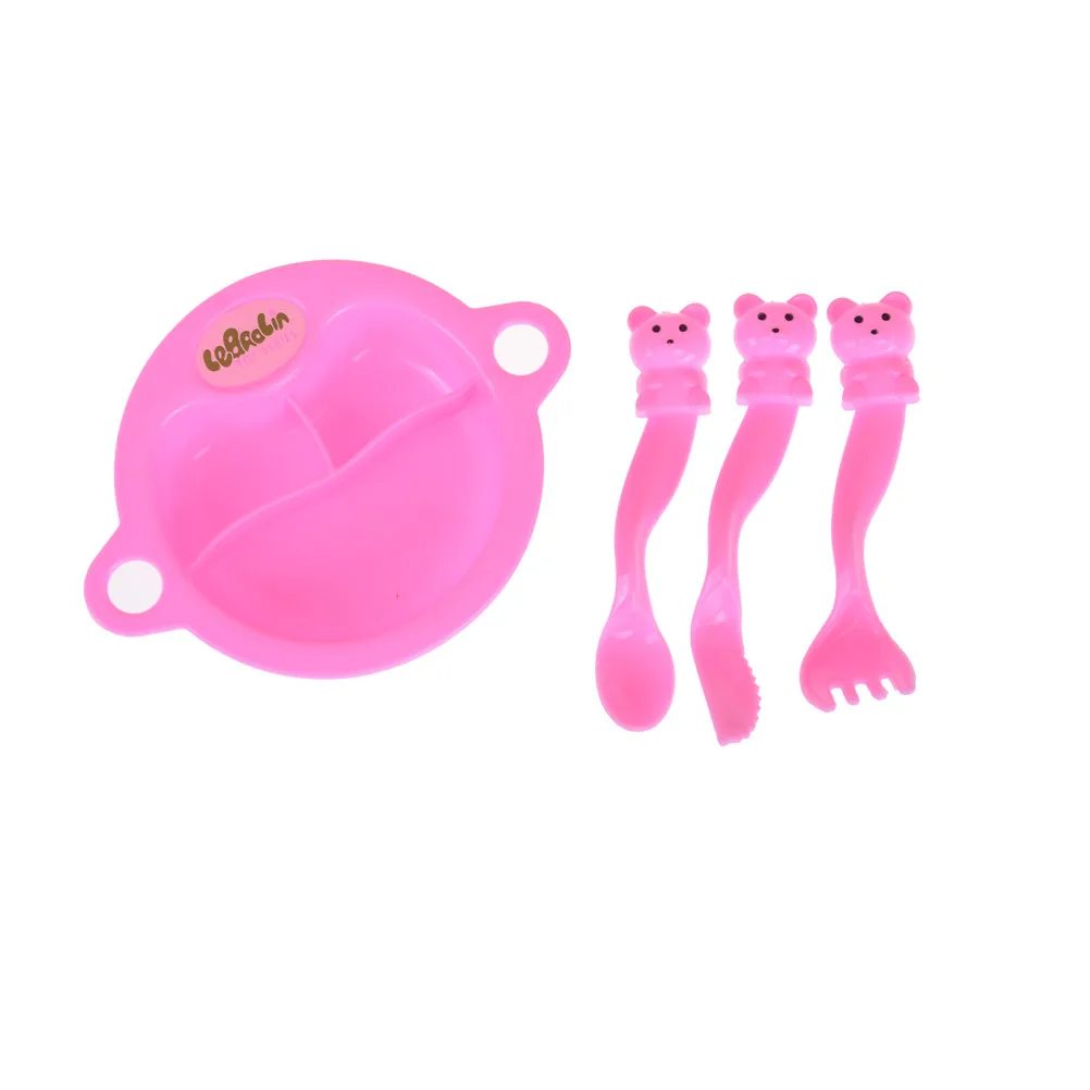 4pcs/set Doll accessories Pink Bowl Feed Spoon Accessories fit 43cm