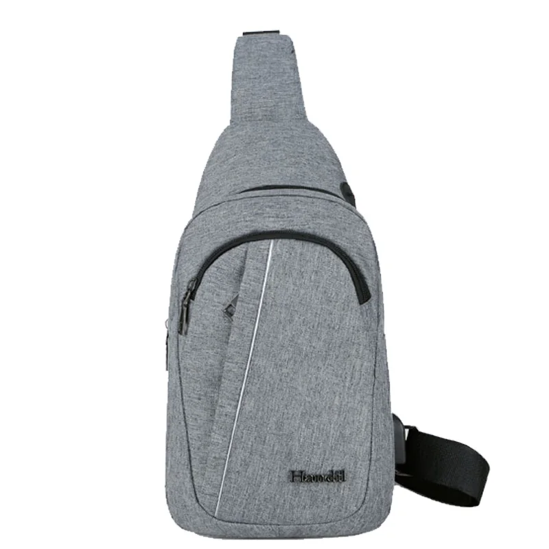 USB Charging Men Backpack Canvas Anti Theft Teenager Chest Bag Women Headphone Hole Casual Shoulder Bag Sac A Dos Homme BP0222 (1)
