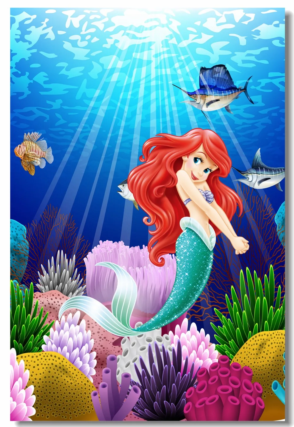 

The Little Mermaid Poster Little Mermaid Princess Wall Stickers Fairy Tale Wallpaper Mural Kids Christmas Home Decoration #2575#