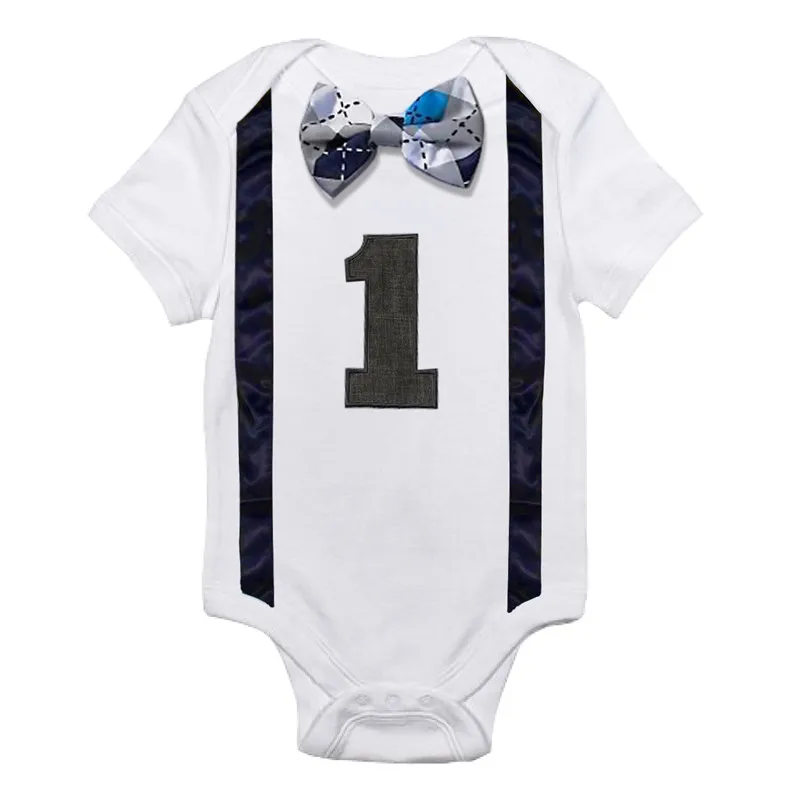 

Kids Baby Boy Romper 1st Birthday Outfit Clothes Summer Rompers Toddler Little Gentleman Tie Bow Suspender Jumpsuits Baby Things