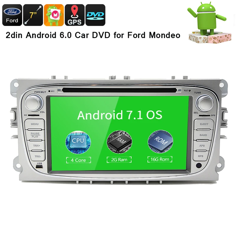 Best 2017 Dual-Core CPU Cortex A9 GHz Pure Android 7.1. Car DVD GPS For Ford Mondeo S-max Focus car rado for Ford mondeo 0