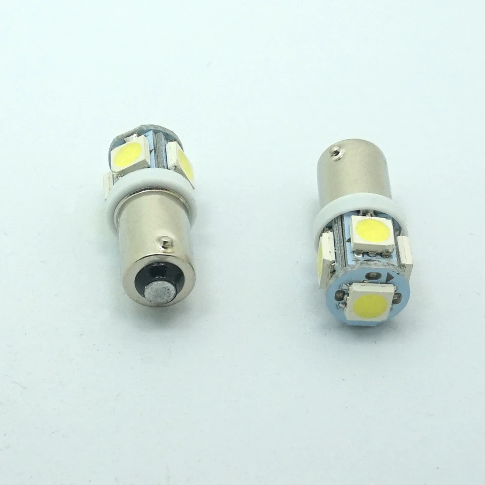 10 шт. автомобильные габаритные лампы Ba9s T4w 5050 SMD 5 светодиодный башенный 96 люмен Авто Клин маркер светильник светодиодный лампа DC12V
