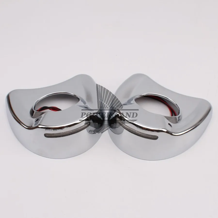 

Motorcycle Bike Accessories Fairing Mount Mirrors Smoke LED Lights Cover Caps For Harley Touring Electra Street Glide 1996-2013