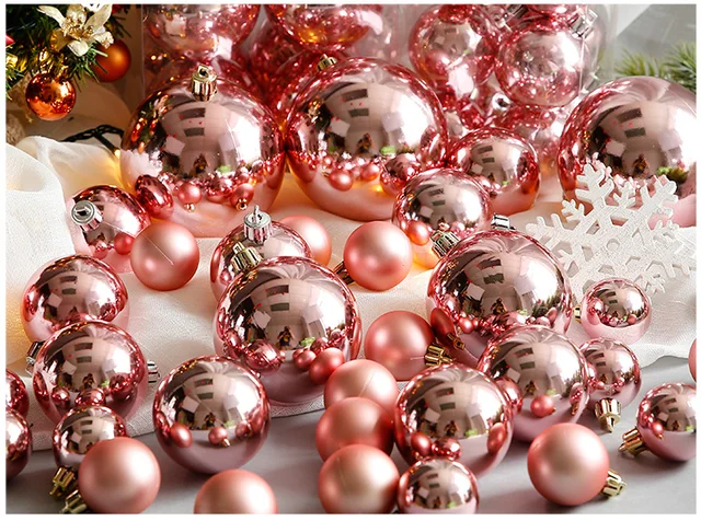 3 10 cm pink rose gold pearl christmas ball for christmas decoration and christmas tree - Pink And Gold Christmas Decorations 3 10 cm pink rose gold pearl christmas ball for christmas decoration and christmas tree - Pink And Gold Christmas Decorations