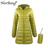 NewBang  Ladies Long Warm Down Coat With Portable Storage Bag Women Ultra Light Down Jacket Women's Overcoats Hip-Length