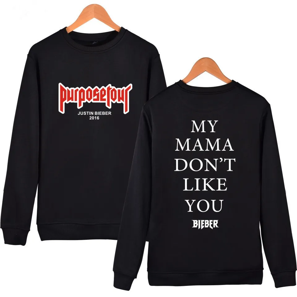 Justin Bieber Purpose Tour Capless Hoodies Sweatshirts Men/Women Fashion Kpop Hoodies Casual Sweatshirts Plus Size Justin Bieber