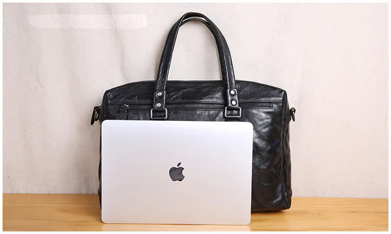Портфель ручной работы, мужской кожаный ретро портфель, деловая сумка для отдыха и путешествий, Большая вместительная кожаная мужская сумка в винтажном стиле