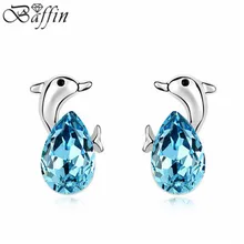 Высококачественные серьги-гвоздики с каплевидными кристаллами Swarovski от Swarovski, милые ювелирные изделия для женщин и детей